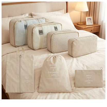 Seven-Piece Storage Bag Set, Portable Storage Makeup Bag, Travel Storage