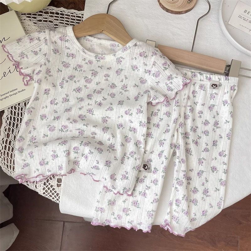 Seven-point Sleeve Pajamas Set