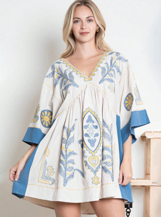 Seven-quarter sleeve dress