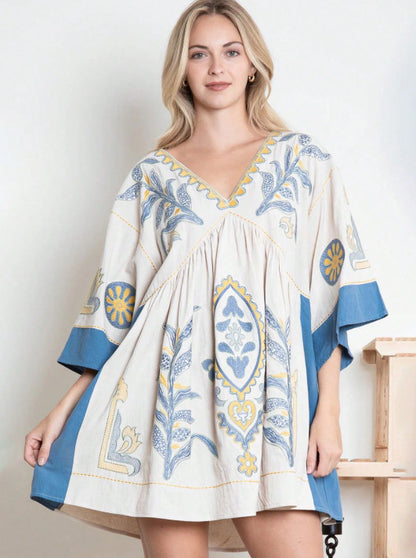 Seven-quarter sleeve dress