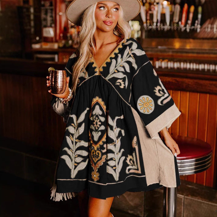 Seven-quarter sleeve dress