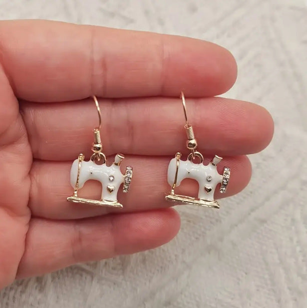 Sewing Machine Design Alloy Earrings