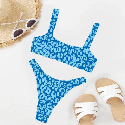 Sexy and Fashionable Multi-Color High-Waist Printed Split Bikini Swimsuit