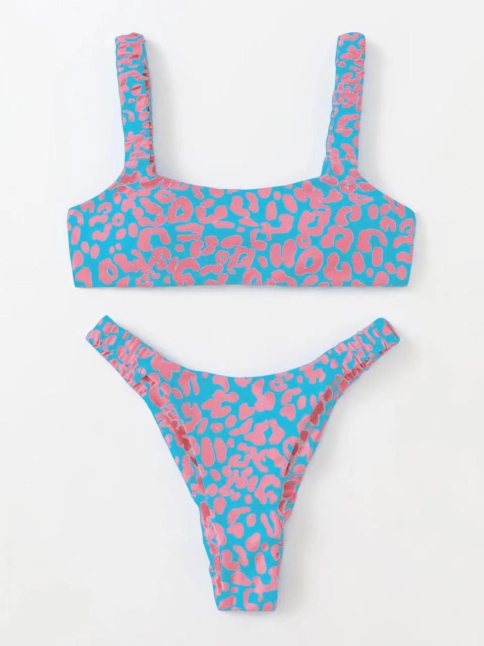 Sexy and Fashionable Multi-Color High-Waist Printed Split Bikini Swimsuit