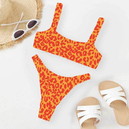 Sexy and Fashionable Multi-Color High-Waist Printed Split Bikini Swimsuit