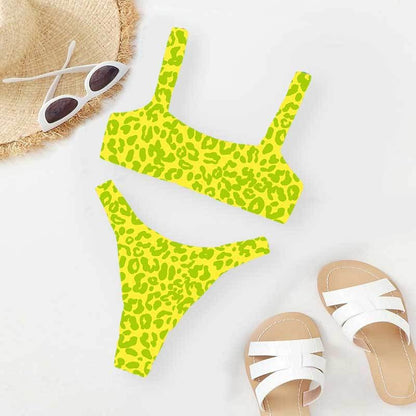 Sexy and Fashionable Multi-Color High-Waist Printed Split Bikini Swimsuit