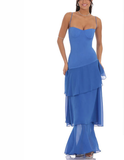 Sexy Backless Lace-up Evening Dress