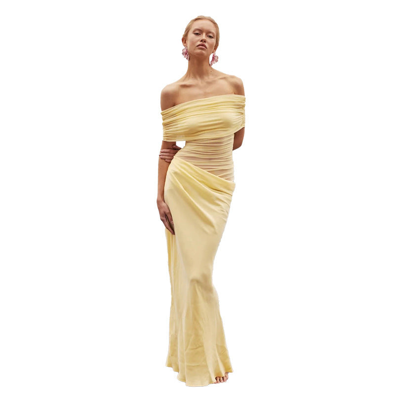 Sexy Backless Mesh Splicing Bodycon Dress