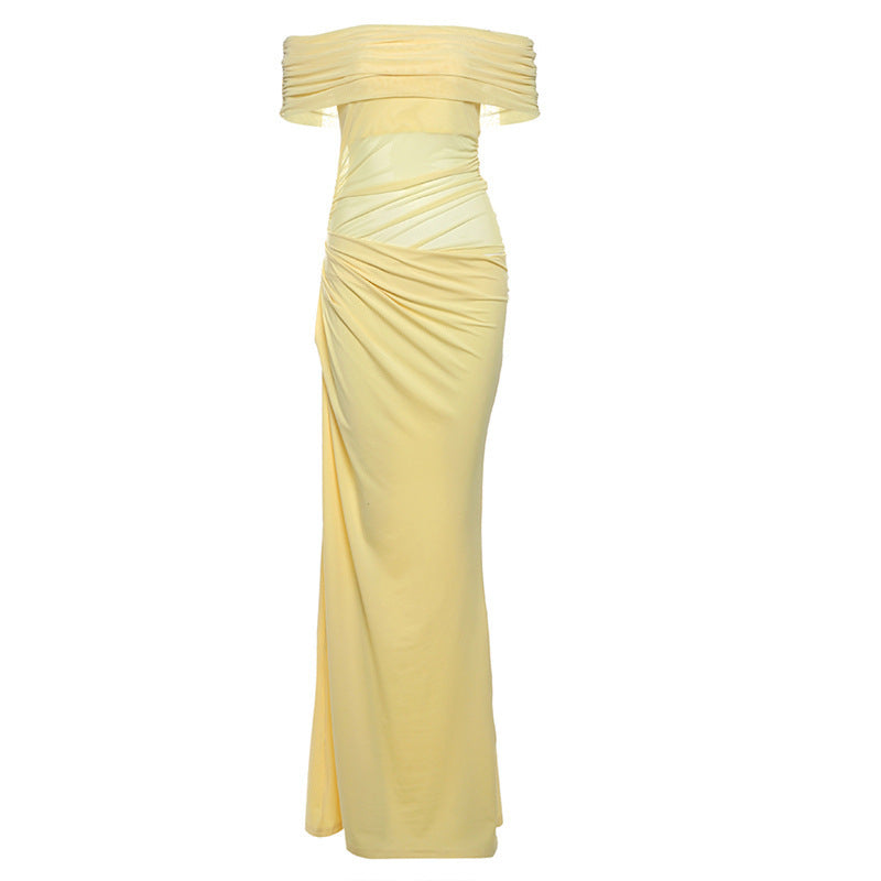 Sexy Backless Mesh Splicing Bodycon Dress