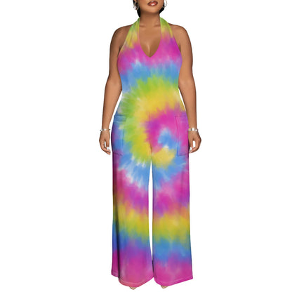 Sexy Backless Tie-Dye Jumpsuit