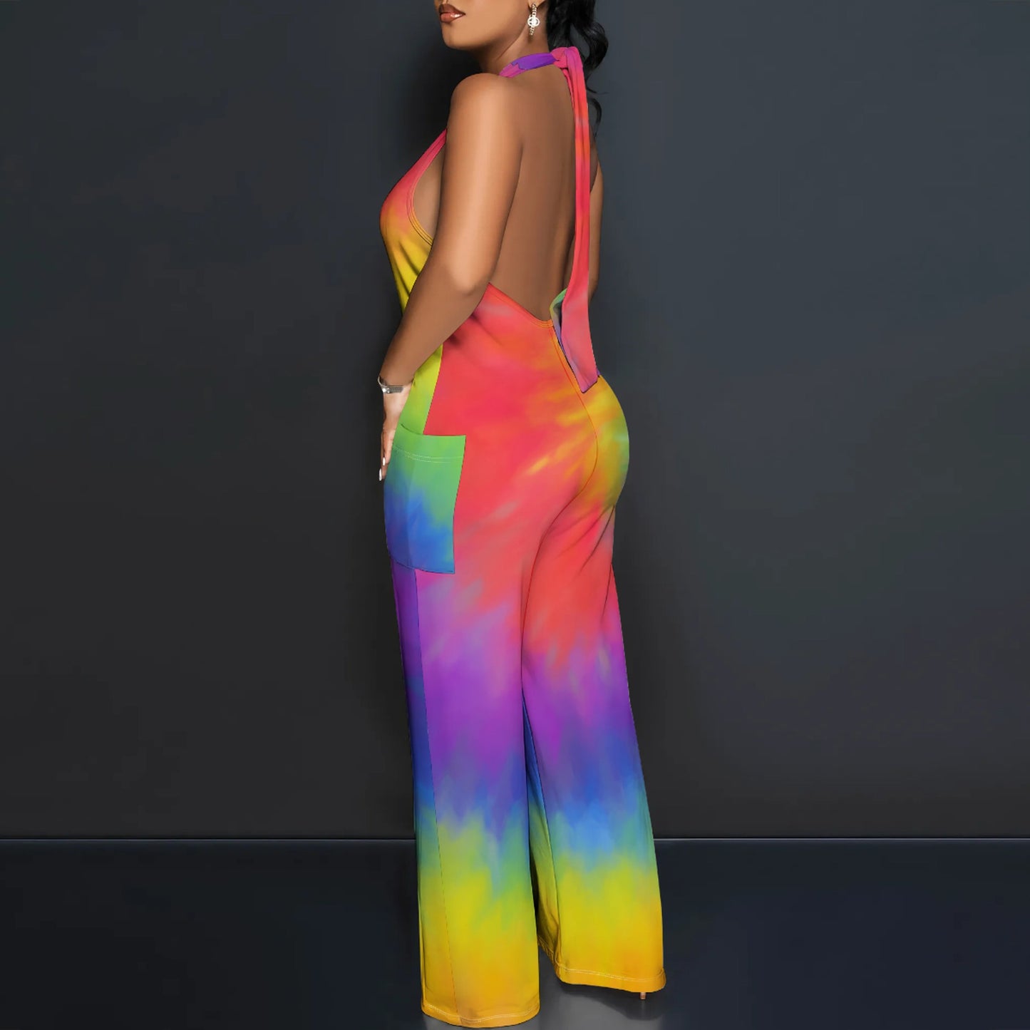 Sexy Backless Tie-Dye Jumpsuit