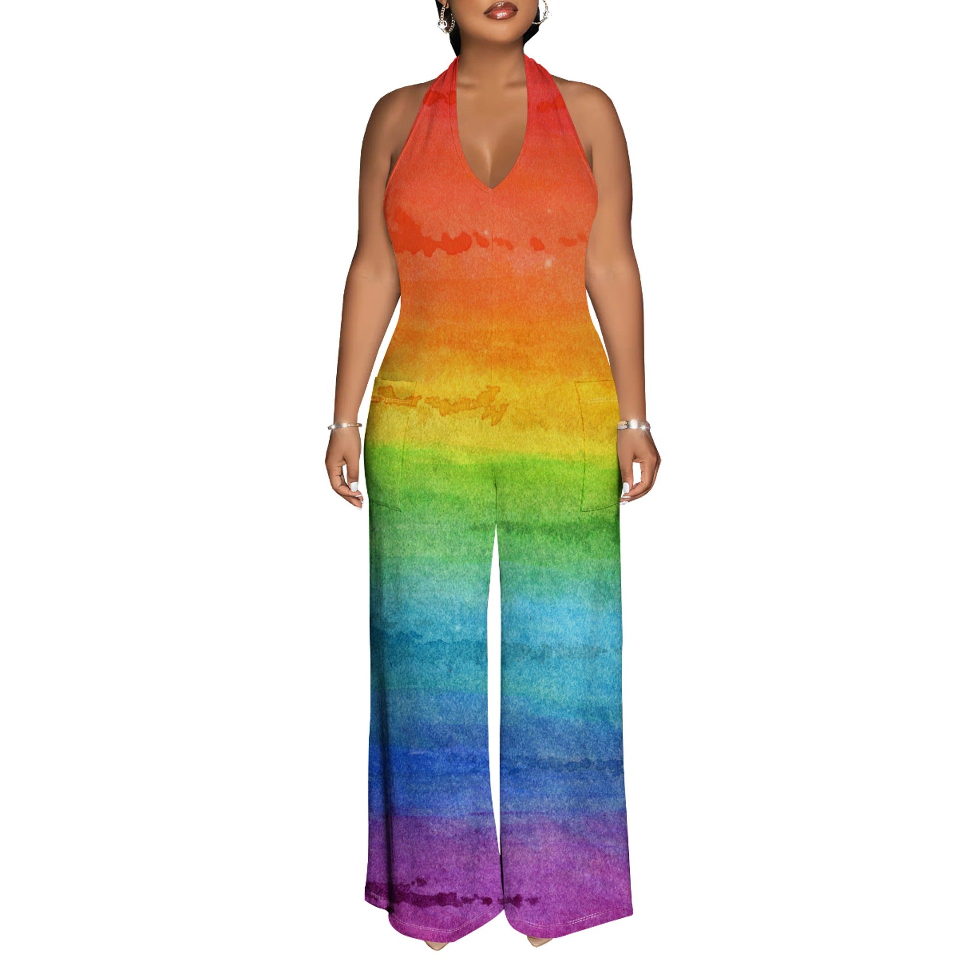 Sexy Backless Tie-Dye Jumpsuit