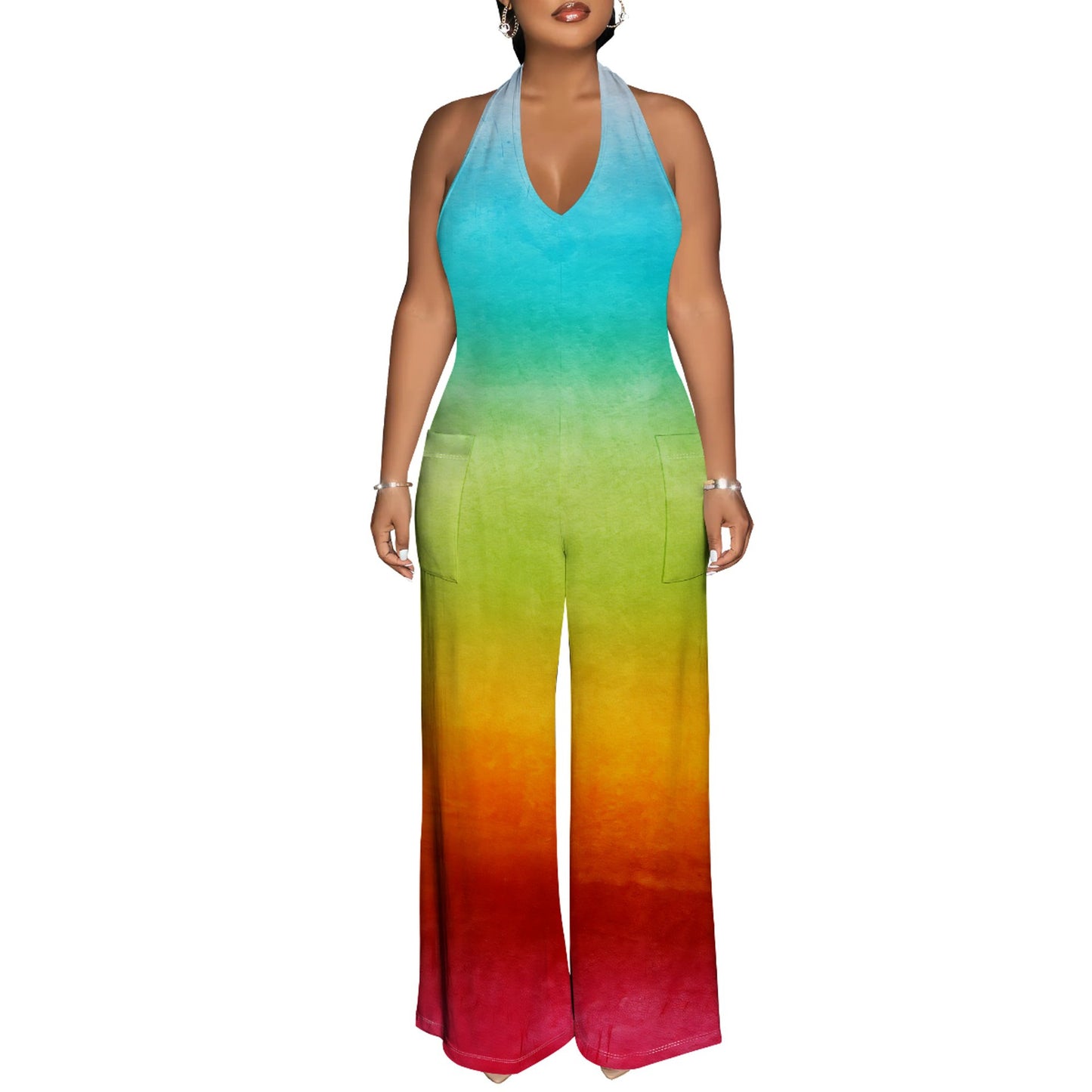 Sexy Backless Tie-Dye Jumpsuit
