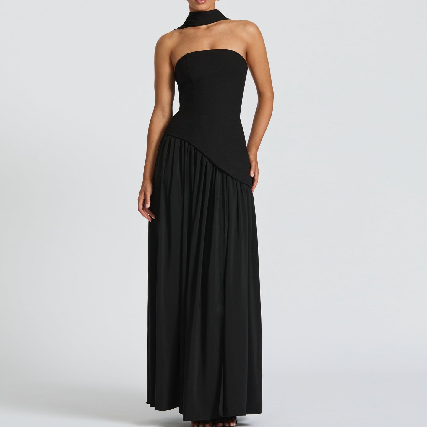 Sexy Backless Tube Top Split Hem Dress
