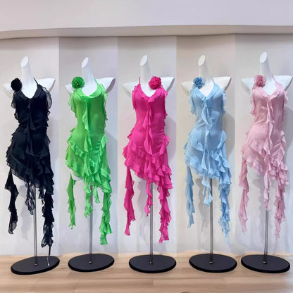 Sexy Floral Hanging Neck Dress