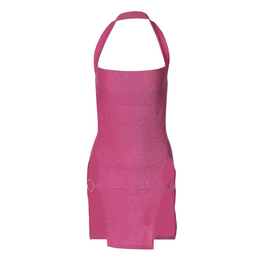 Sexy Halter Split Sheath Dress