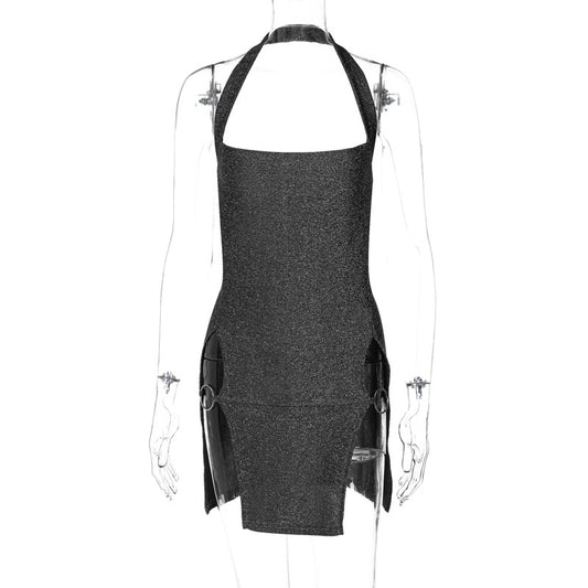 Sexy Halter Split Sheath Dress