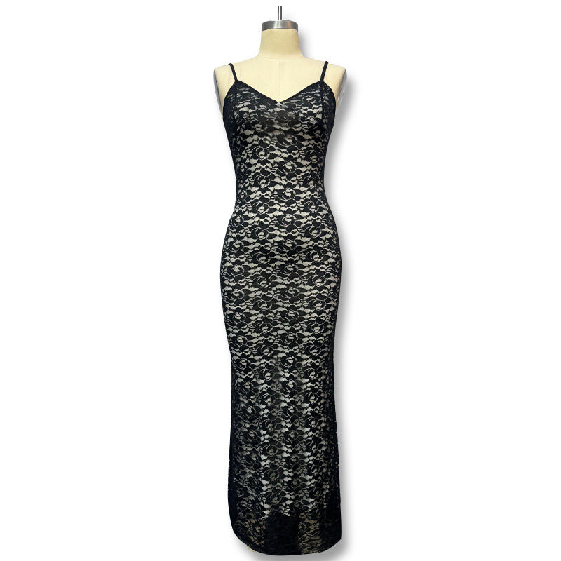 Sexy Lace Backless Bodycon Dress