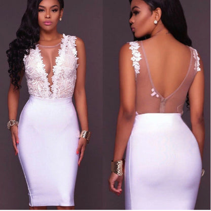 Sexy Lace Jumpsuit Deep V Neck Sleeveless
