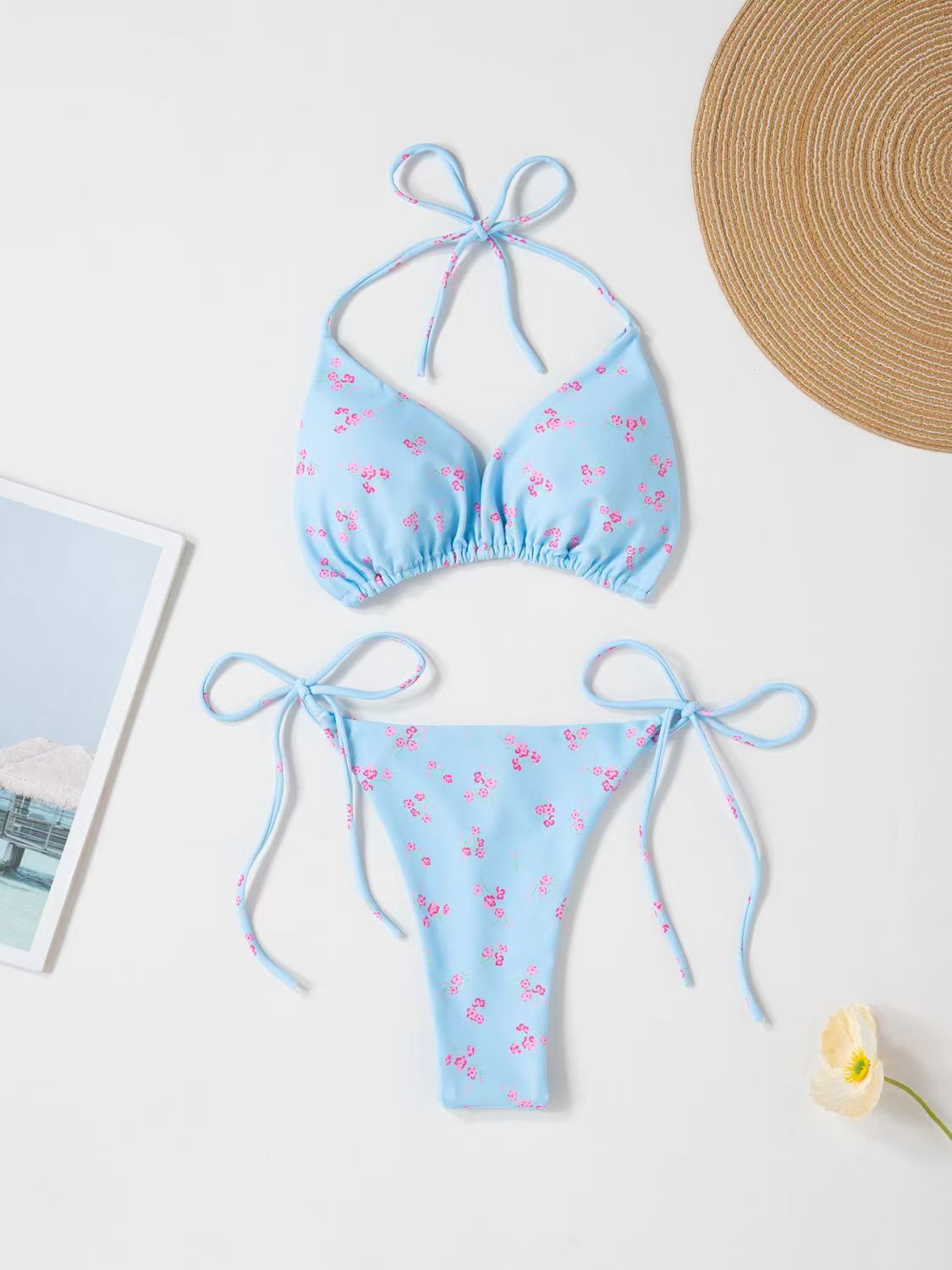 Sexy Lace-Up Bikini Three-Piece Swimsuit for Women