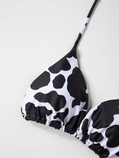 Sexy Lace-Up Bikini Three-Piece Swimsuit for Women