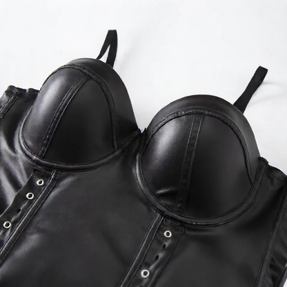 Sexy Leather Corset Camisole Top