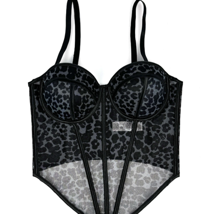 Sexy leopard dot pattern patchwork bra straps