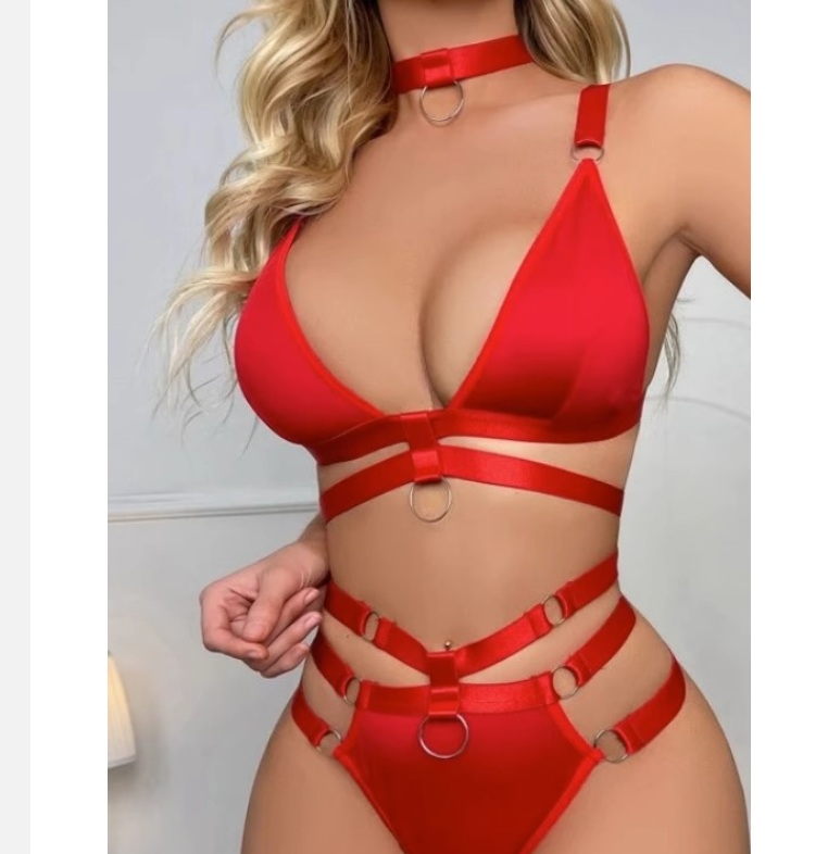 Sexy Lingerie Set with V-Neck and Sleeveless Design