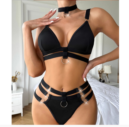 Sexy Lingerie Set with V-Neck and Sleeveless Design