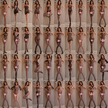 Sexy lingerie sexy ladies passion suit transparent sexy temptation open net stockings direct selling a generation of hair