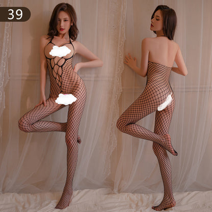 Sexy lingerie sexy ladies passion suit transparent sexy temptation open net stockings direct selling a generation of hair