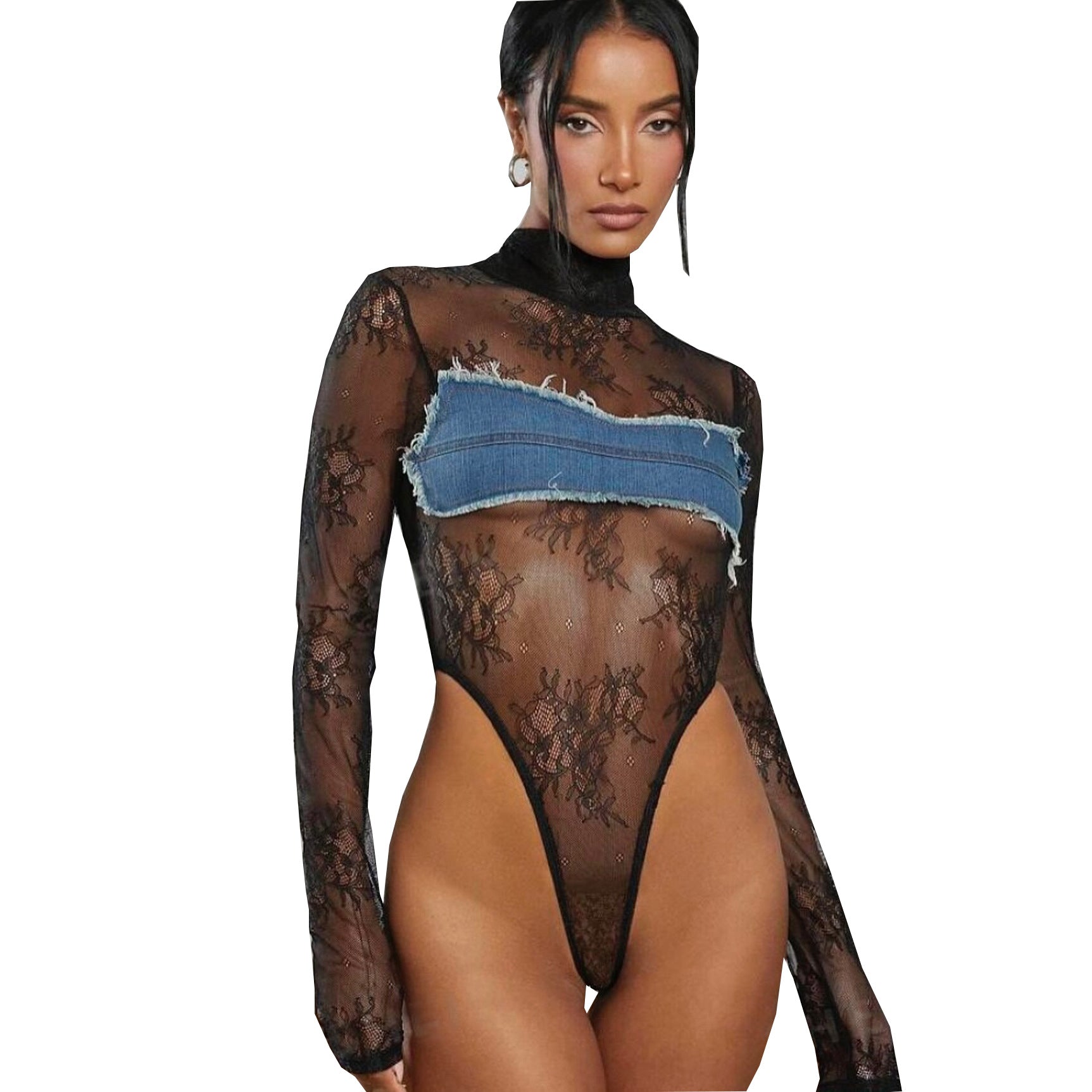 Sexy Long-Sleeved Lace Jumpsuit