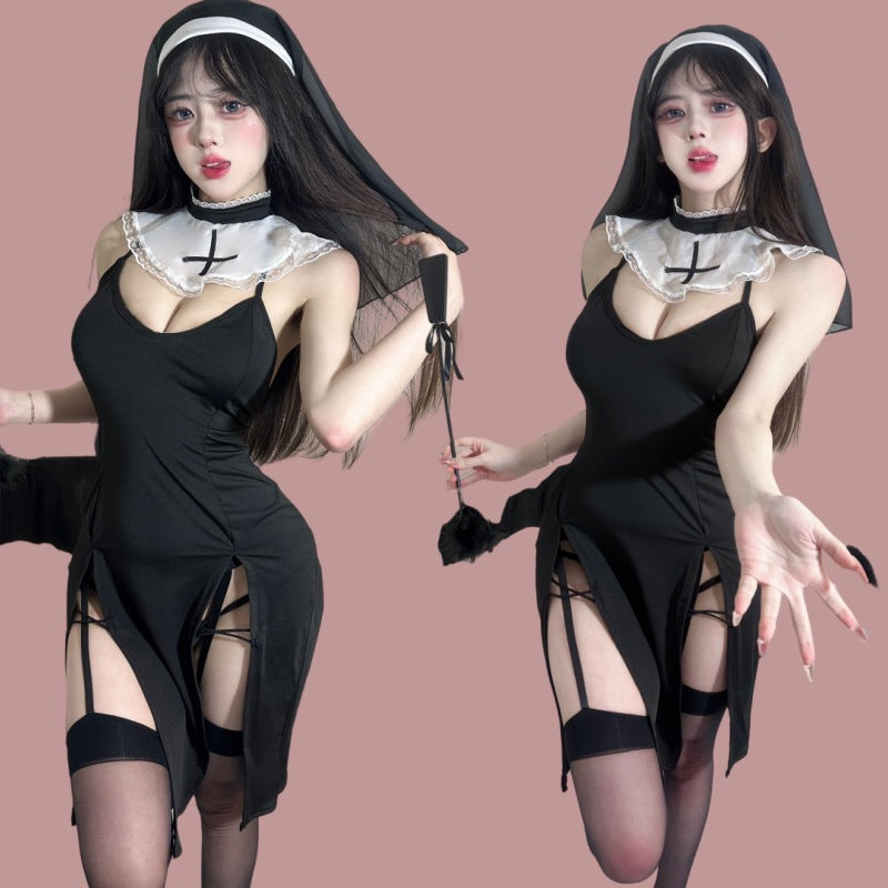 sexy nun roleplay lingerie set