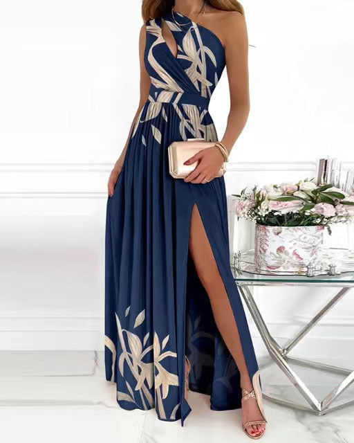 Sexy off-shoulder irregular-length dress