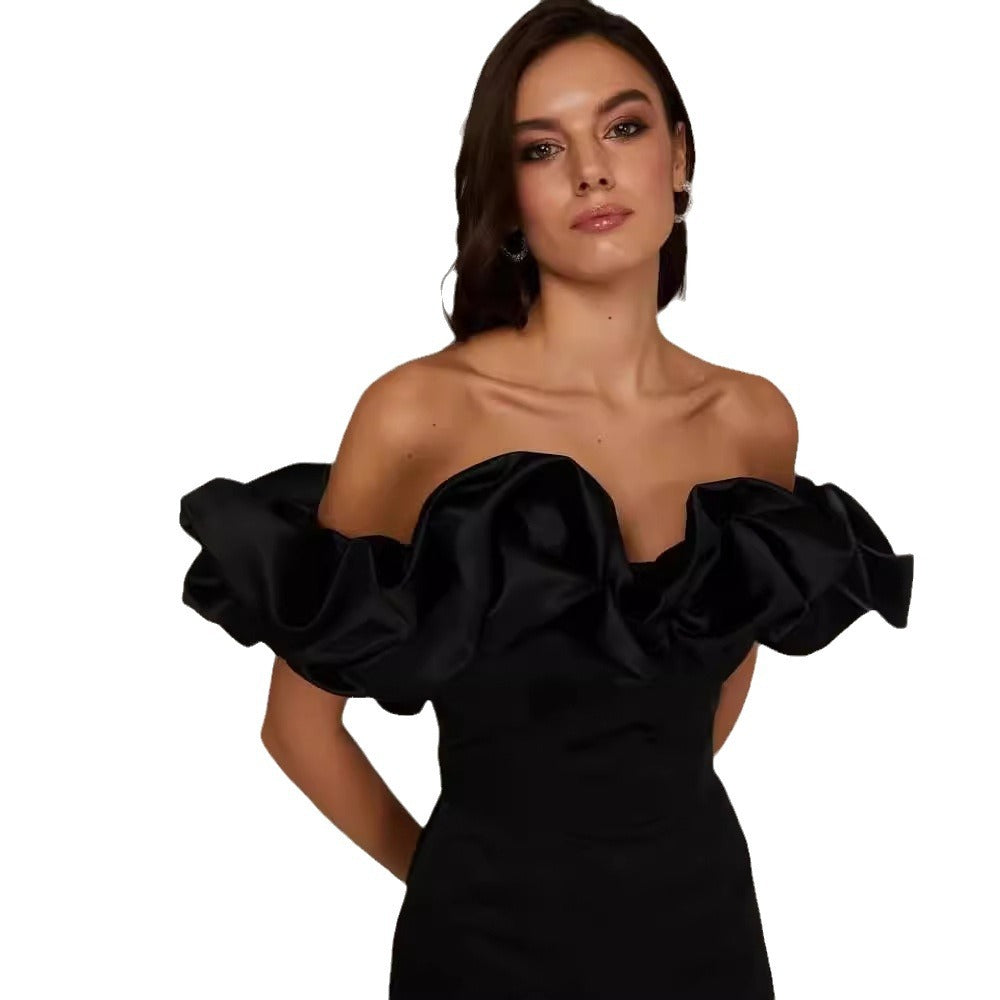 Sexy off-the-shoulder high-end dress