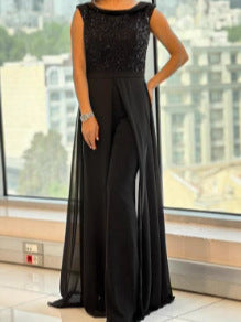 Sexy sleeveless backless sequined long dress