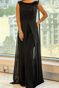 Sexy sleeveless backless sequined long dress