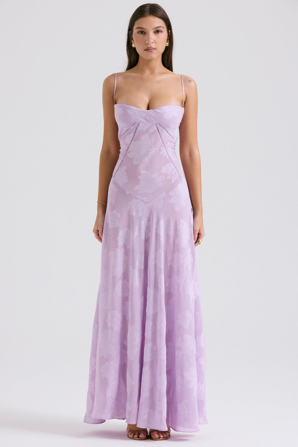 Sexy Sleeveless Strap Backless Dress Women Chiffon Embroidered Square Collar Ball Evening Dress 2024