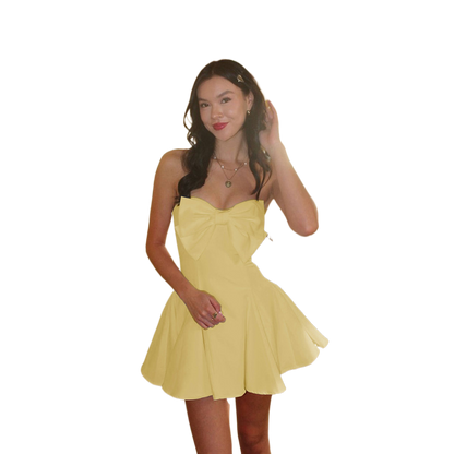 Sexy Slim Bow Strapless Short dress