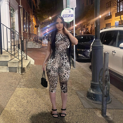 Sexy Slim Leopard Print Jumpsuit
