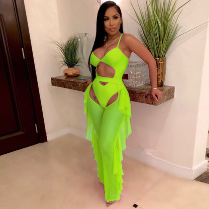 Sexy Solid Color Swimsuit Two-Piece Set