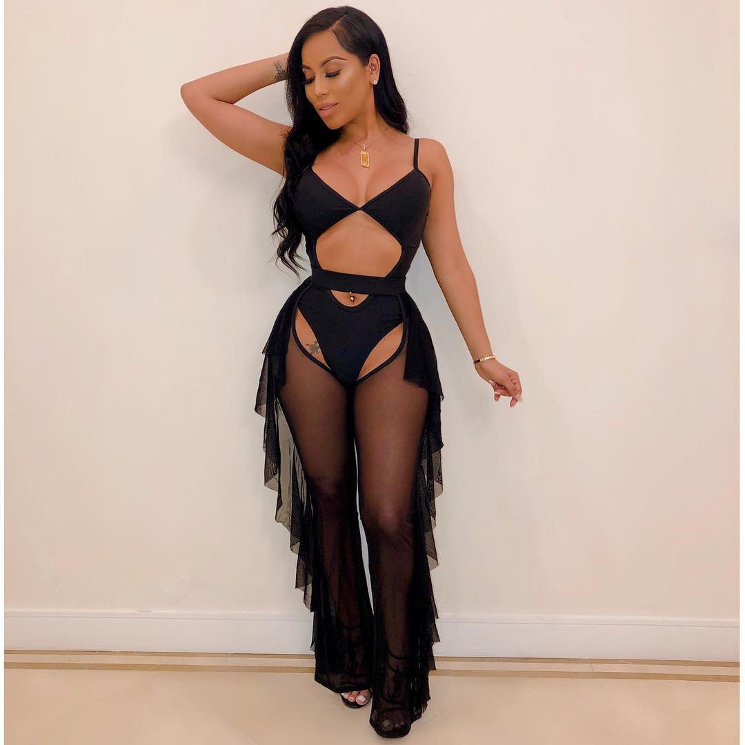 Sexy Solid Color Swimsuit Two-Piece Set