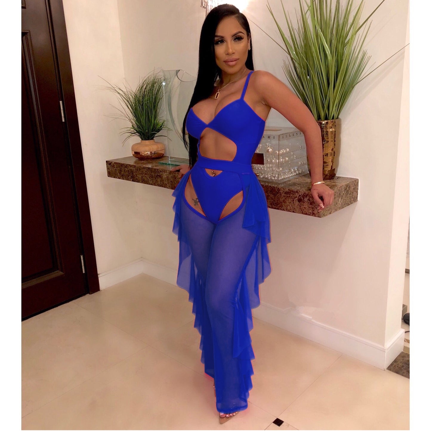 Sexy Solid Color Swimsuit Two-Piece Set