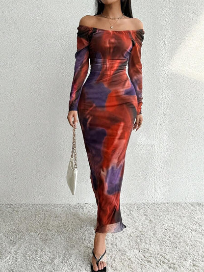 Sexy Tight Split Square Collar dress