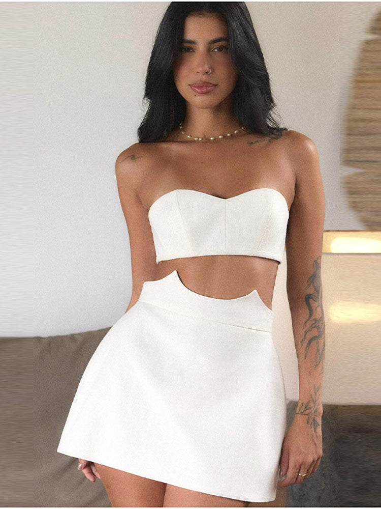 Sexy Tube Top and Short Skirt Set