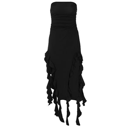 Sexy Tube Top Irregular Hem Dress