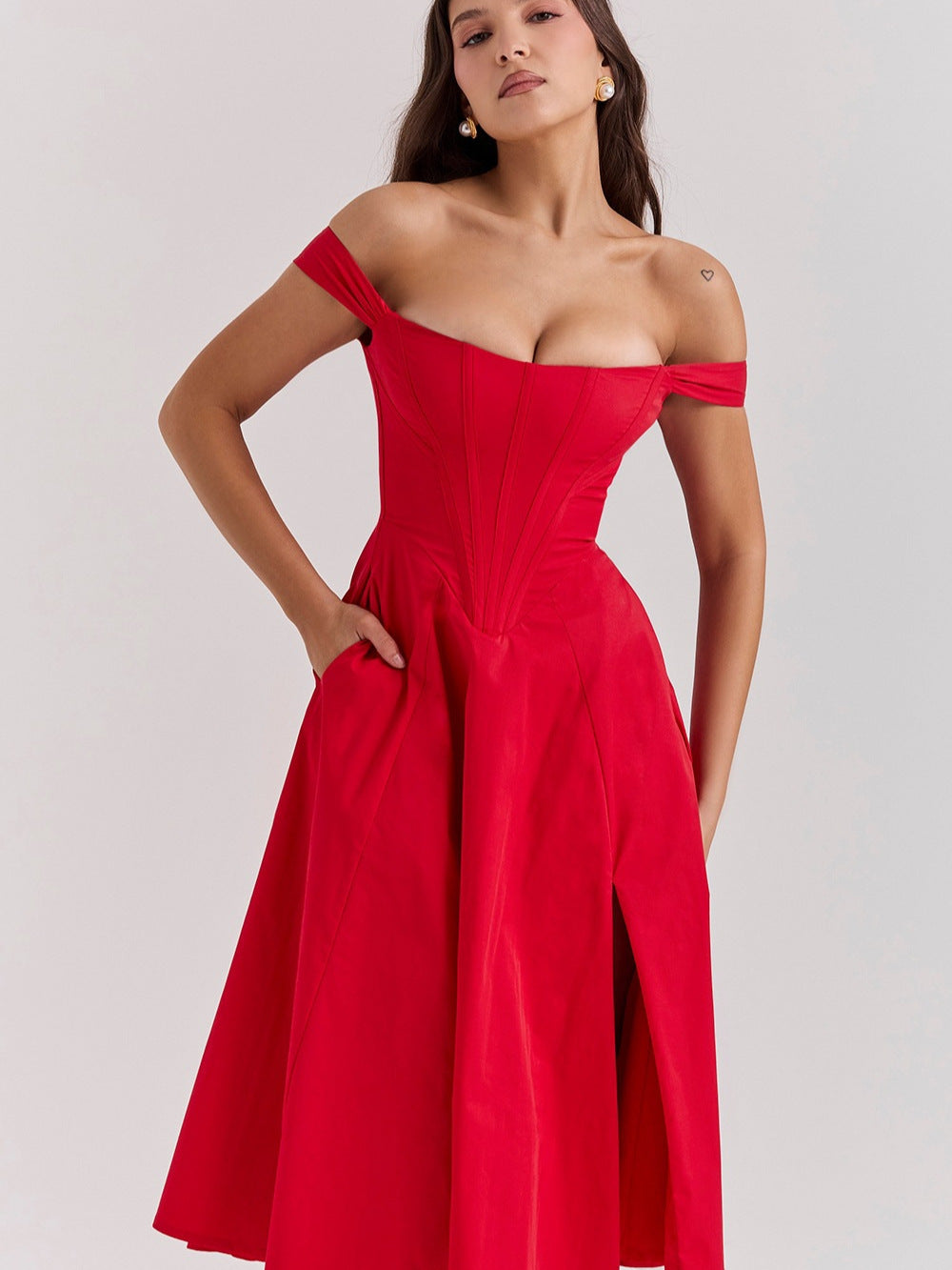 Sexy Wrap-Around Printed Midi Dress