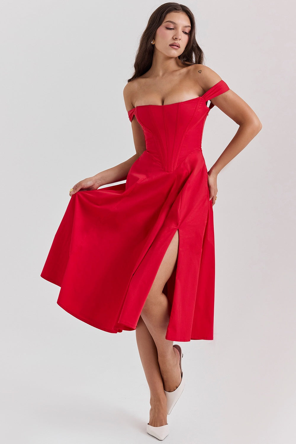 Sexy Wrap-Around Printed Midi Dress
