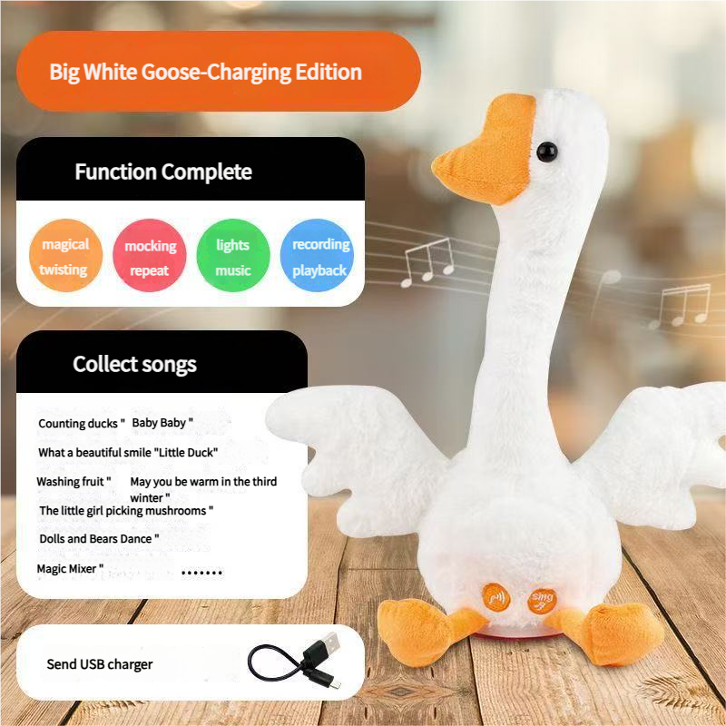 Shake the same little yellow duck dancing singing recording plush to appease the baby children gift net red duck learn to speak
