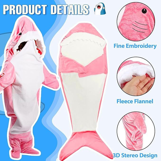 Shark Pajamas Adult Cute Shark Blanket Hoodie